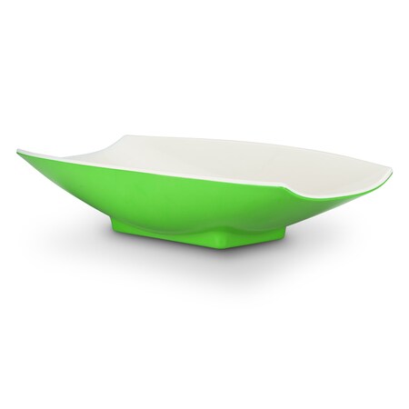 Bon Chef Melamine Curves Bowl - Lime Outside/White Inside 21" X 12 1/8" X 4 1/4" 5 Qt (160 Oz) 53705-2ToneLime